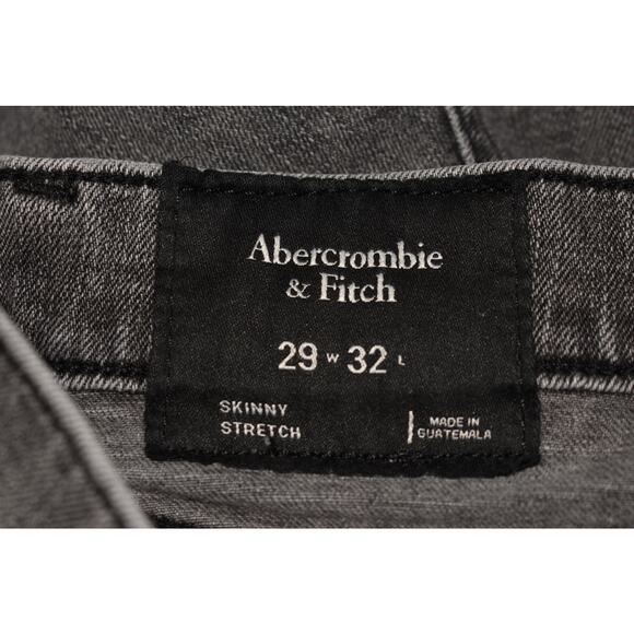 ABERCROMBIE & FITCH $90 Gray Distressed Skinny Stretch Denim Jean‎ Men's 29 - Picture 4 of 4
